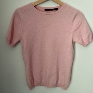 Heather Pink Short Sleeve Cashmere Sweater